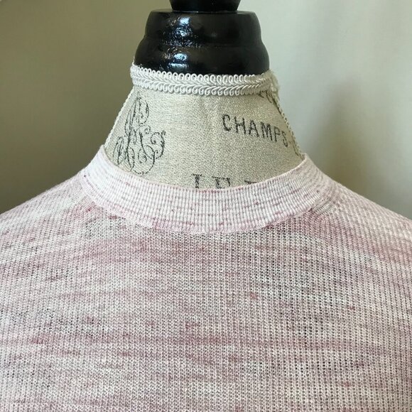 Veronica Beard Celia Sweater Womens Small Pink Crew Neck 3/4 Sleeve Linen Blend - Picture 7 of 13